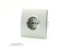 پریز برق ارتدار آسیا مدل کریستال نقره ای