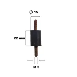 ضربه گیر طول 15*22  دو سر پیچ M5