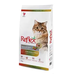 غذای گربه مولتی کالر Reflex plus با طعم مرغ و برنج(۱۵کیلو)