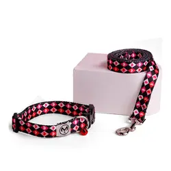 ست قلاده گردنی+لید طرح لوزی مانا ارغوان