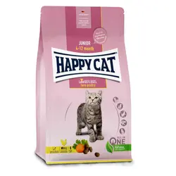 غذای خشک سوپرپرمیوم بچه گربه Happy Cat حاوی گوشت مرغ 10 کیلوگرمی