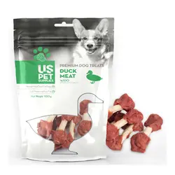 تشویقی سگ یو اس پت گوشت اردک مدل دمبلی
