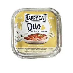 ووم گربه هپی کت با طعم گوشت گوساله و خرگوش