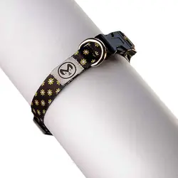 ست قلاده گردنی+لید طرح گل بابونه مشکی مانا ارغوان