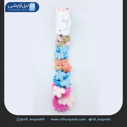 کش مو کارتی خز دار گل دار دوازده عددی کد 15