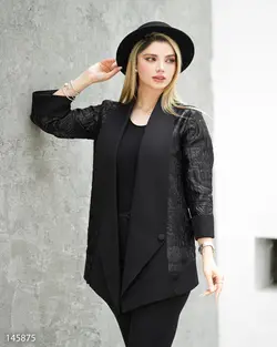 مانتو یقه آرشال بلند مدل سوگل جنس ژاکارد کد 616