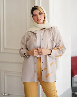 مانتو و شلوار مدل آرتمیس جنس پارچه لنینت مدل یقه مردانه کد712