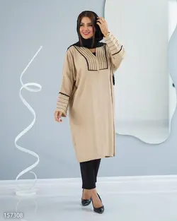 مانتو مدل طلوع جنس پارچه بابوس یقه هفت دمسه دوزی نوار دوزی کد 721