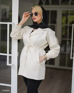 مانتو مدل ملیکا جنس پارچه کتان لایت یقه انگلیسی کمر گت دار کد 718