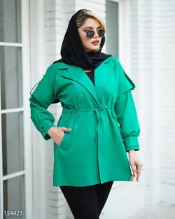 مانتو مدل ملیکا جنس پارچه کتان لایت یقه انگلیسی کمر گت دار کد 718