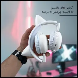 هدفون گربه ای چراغ دار بلوتوثی مدل BK3 طرح ستاره