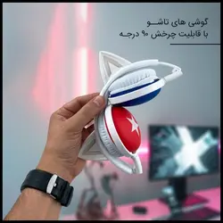 هدفون گربه ای چراغ دار بلوتوثی مدل BK3 طرح ستاره