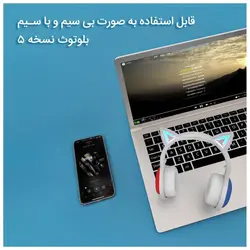 هدفون گربه ای چراغ دار بلوتوثی مدل BK3 طرح ستاره