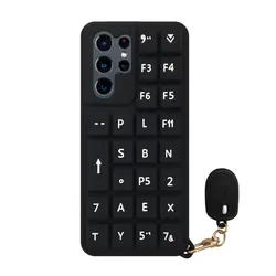 کاور دکین مدل فیجت طرح Keyboard مناسب برای گوشی موبایل سامسونگ Galaxy S21 Ultra به همراه آویز
