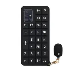 کاور دکین مدل فیجت طرح Keyboard مناسب برای گوشی موبایل سامسونگ Galaxy A71 به همراه آویز
