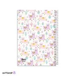 دفتر 60 برگ تک خط وزیری سیمی جلد نرم فانتزی الیپون کد 06