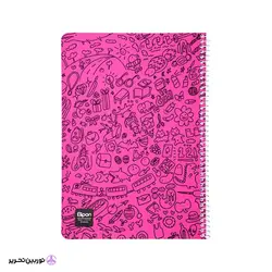 دفتر 60 برگ تک خط وزیری سیمی جلد نرم فانتزی الیپون کد 04