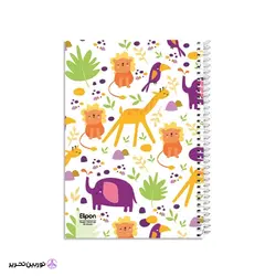 دفتر 60 برگ تک خط وزیری سیمی جلد نرم فانتزی الیپون کد 05