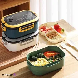 ظرف غذا همراه قاشق و چنگال دو طبقه 1200 میل لانچ باکس LUNCH BOX