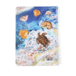 دفتر 100 برگ سیمی با پرفراژ و جداکننده s.a.m طرح 3