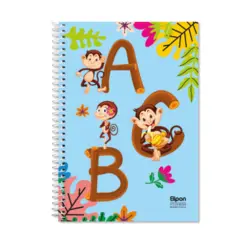 دفتر زبان چهار خط 60 برگ سیمی فانتزی الیپون طرح 6