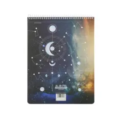 دفتر 100 برگ رحلی شطرنجی با پرفراژ s.a.m طرح 4