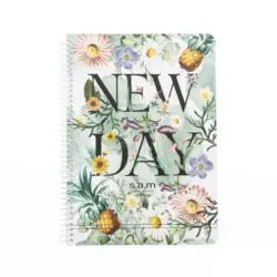 دفتر زبان دو خط 100 برگ سیمی s.a.m طرح 1