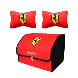پشت گردنی و نظم دهنده صندوق خودرو طرح فراری (FERRARI)، چرم قرمز