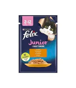 پوچ بچه گربه جونیور فلیکس پورینا ا Felix junior Chicken 85g - رویال پت فود