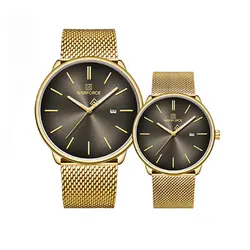 ست ساعت مچی عقربه ای زنانه و مردانه نیوی فورس مدل NF3012GL GB - فروشگاه دالانپر