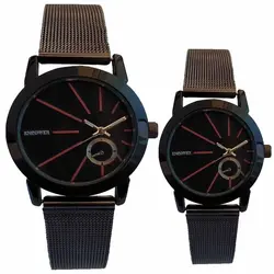 ست ساعت مچی عقربه ای زنانه و مردانه مدل بند حصیری کد 1005 - فروشگاه دالانپر