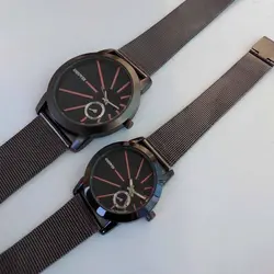 ست ساعت مچی عقربه ای زنانه و مردانه مدل بند حصیری کد 1005 - فروشگاه دالانپر