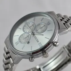 ست ساعت مچی عقربه ای زنانه و مردانه طرح سه موتوره مدل استیل 221S - فروشگاه دالانپر