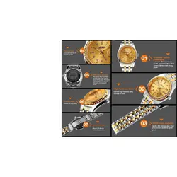 ست ساعت مچی عقربه ای زنانه و مردانه اسکمی مدل 9098gl - فروشگاه دالانپر