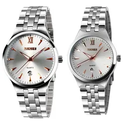 ست ساعت مچی عقربه ای زنانه و مردانه اسکمی مدل 9071 کد 02 - فروشگاه دالانپر