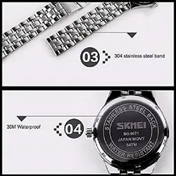 ست ساعت مچی عقربه ای زنانه و مردانه اسکمی مدل 9071 کد 02 - فروشگاه دالانپر