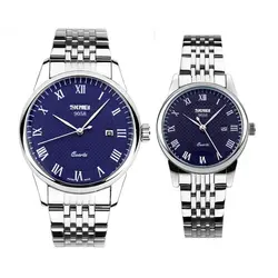 ست ساعت مچی عقربه ای زنانه و مردانه اسکمی مدل 9058BU - فروشگاه دالانپر