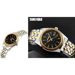 ست ساعت مچی عقربه ای زنانه و مردانه اسکمی مدل 9098bk - فروشگاه دالانپر