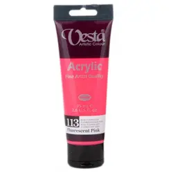 رنگ اکریلیک وستا 75 میل - صورتی فلوروسنت 113