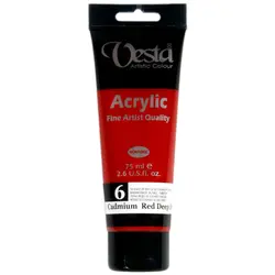 رنگ اکریلیک وستا 75 میل - قرمز 6