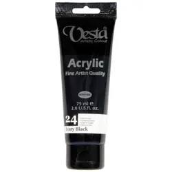 رنگ اکریلیک وستا 75 میل - مشکی 24