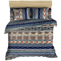 سرویس خواب کوکوجم مدل گلیم آبی کد 082 دونفره 6 تکه