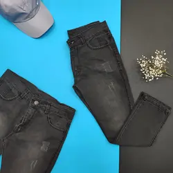 شلوار لی ذغال سنگی کد 1956