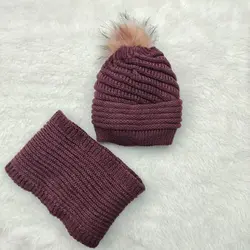 کلاه شال گردن پوم دار راه راه