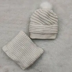 کلاه شال گردن پوم دار راه راه