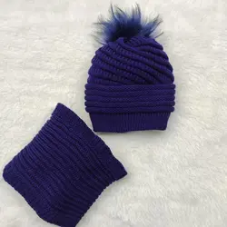 کلاه شال گردن پوم دار راه راه