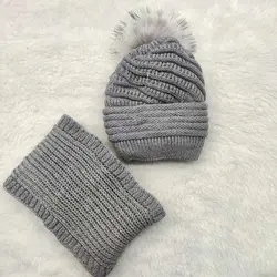 کلاه شال گردن پوم دار راه راه