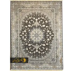 فرش 1200 شانه کاشان طرح زرین مهر دودی