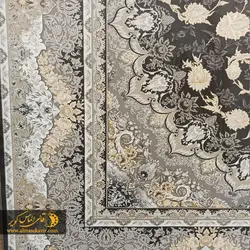 فرش 1200 شانه کاشان طرح زرین مهر دودی