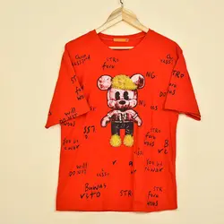 6094 - تیشرت منجوق دوزی طرح میکی موس رنگی بسته 10 عددی ( عمده )